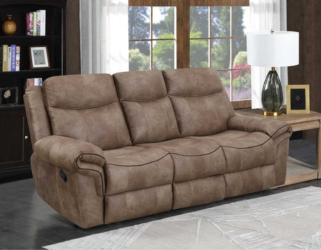 Nashville Cocoa Reclining Sofa with Drop-Down Console from Steve Silver - Luna Furniture