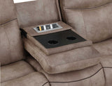 Nashville Cocoa Reclining Sofa with Drop-Down Console from Steve Silver - Luna Furniture