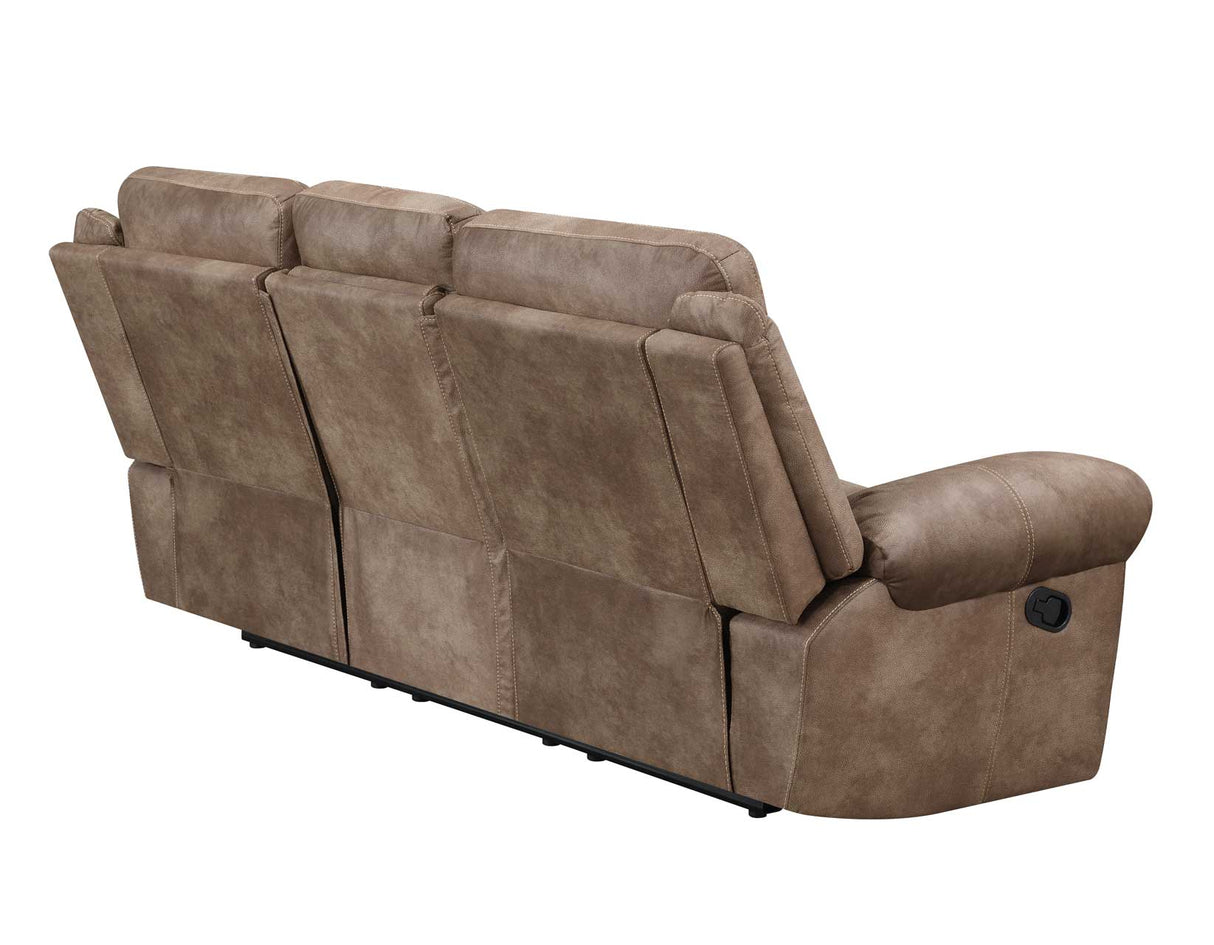 Nashville Cocoa Reclining Sofa with Drop-Down Console from Steve Silver - Luna Furniture