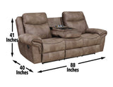 Nashville Cocoa Reclining Sofa with Drop-Down Console from Steve Silver - Luna Furniture