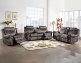 Nashville Gray Manual Glider Recliner Console Loveseat from Steve Silver - Luna Furniture