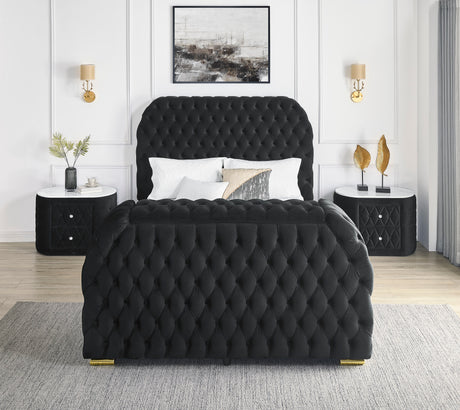 Natalia Black Upholstered Bedroom Set with TV Lift from Crown Mark - Luna Furniture