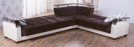 Natural Colins Brown Storage Sleeper Sectional from Bellona - Luna Furniture