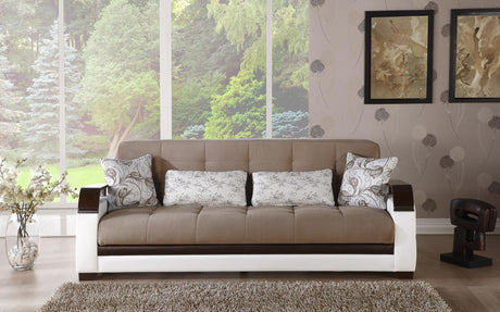 Natural Naomi Light Brown 3-Seat Sleeper Sofa from Bellona - Luna Furniture