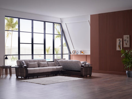 Natural Nivus Beige Sleeper Sectional from Bellona - Luna Furniture
