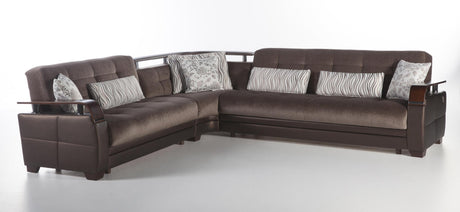 Natural Prestige Brown Storage Sleeper Sectional from Bellona - Luna Furniture