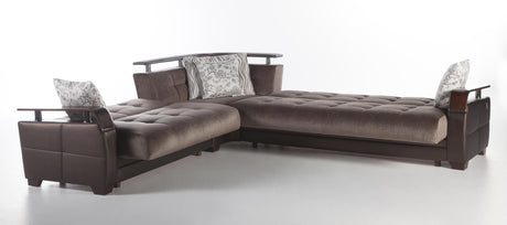 Natural Prestige Brown Storage Sleeper Sectional from Bellona - Luna Furniture