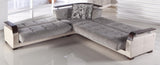 Natural Valencia Gray Storage Sleeper Sectional from Bellona - Luna Furniture