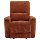 Navarro Burnt Orange Chenille Upholstered Glider Recliner from Coaster - Luna Furniture