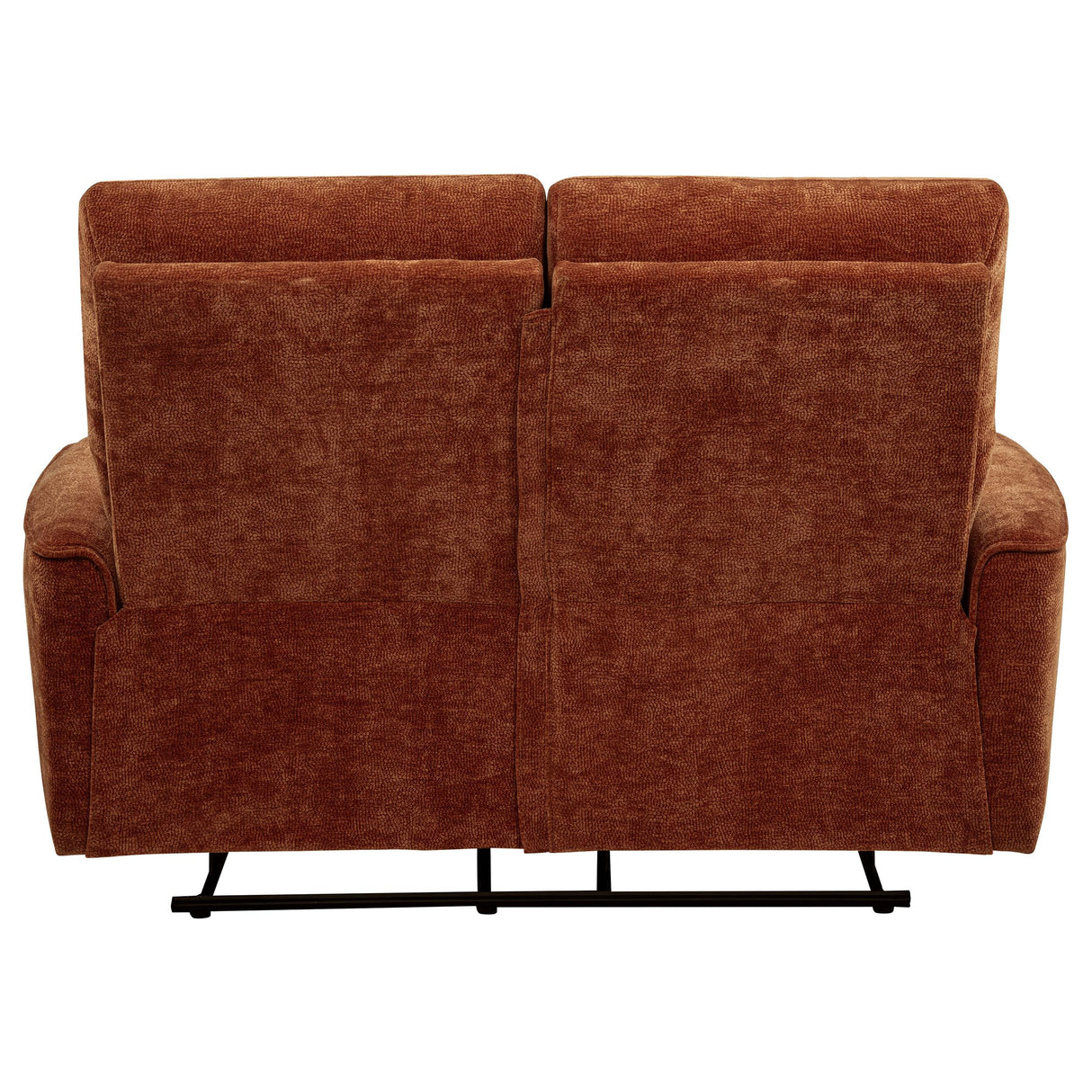 Navarro Burnt Orange Chenille Upholstered Reclining Loveseat from Coaster - Luna Furniture