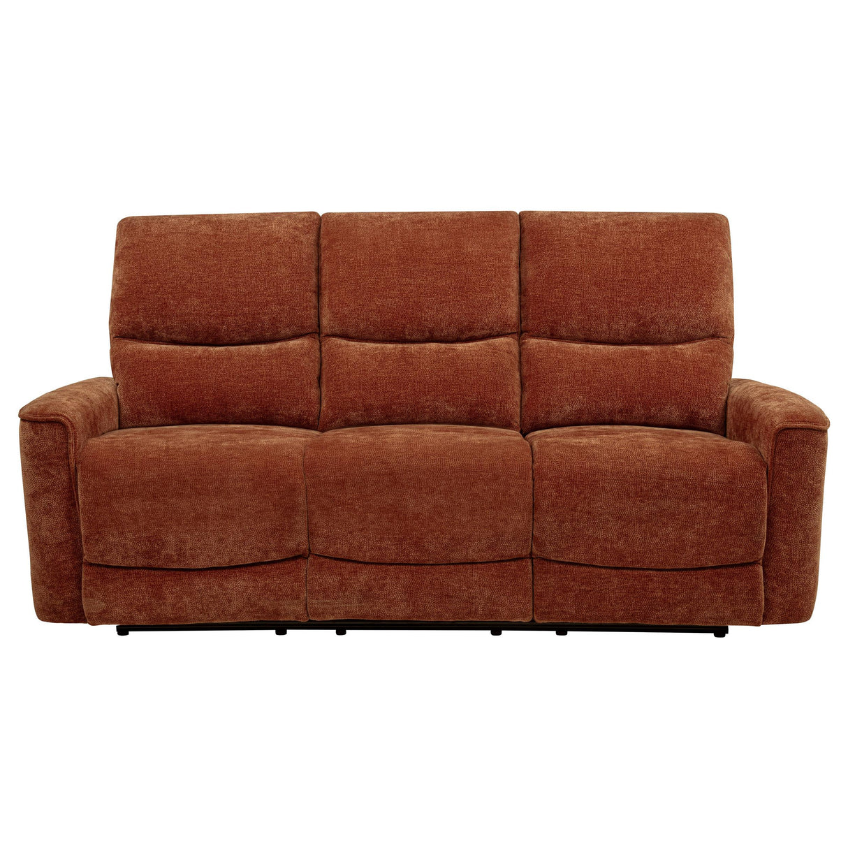 Navarro Burnt Orange Chenille Upholstered Reclining Sofa from Coaster - Luna Furniture