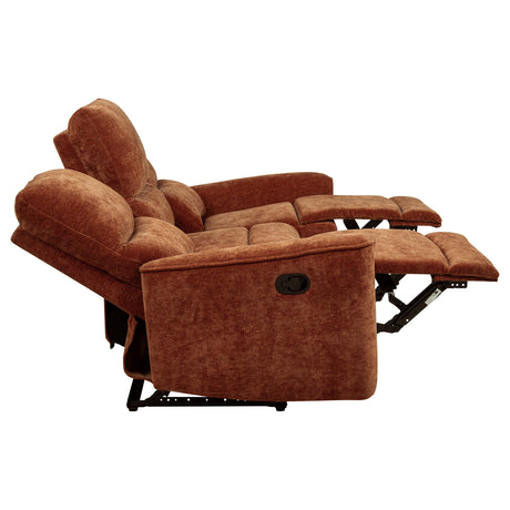 Navarro Burnt Orange Chenille Upholstered Reclining Sofa from Coaster - Luna Furniture