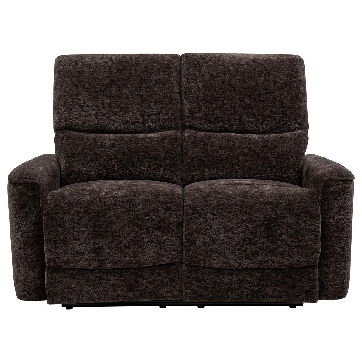 Navarro Dark Brown Chenille Upholstered Reclining Loveseat from Coaster - Luna Furniture