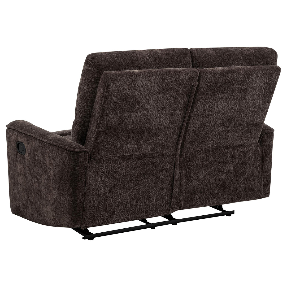 Navarro Dark Brown Chenille Upholstered Reclining Loveseat from Coaster - Luna Furniture