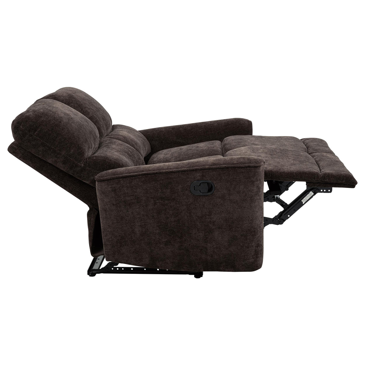 Navarro Dark Brown Chenille Upholstered Reclining Loveseat from Coaster - Luna Furniture