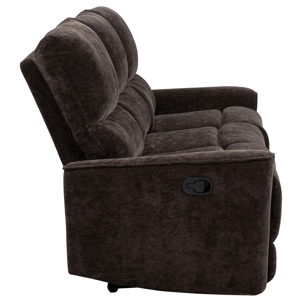 Navarro Dark Brown Chenille Upholstered Reclining Sofa from Coaster - Luna Furniture