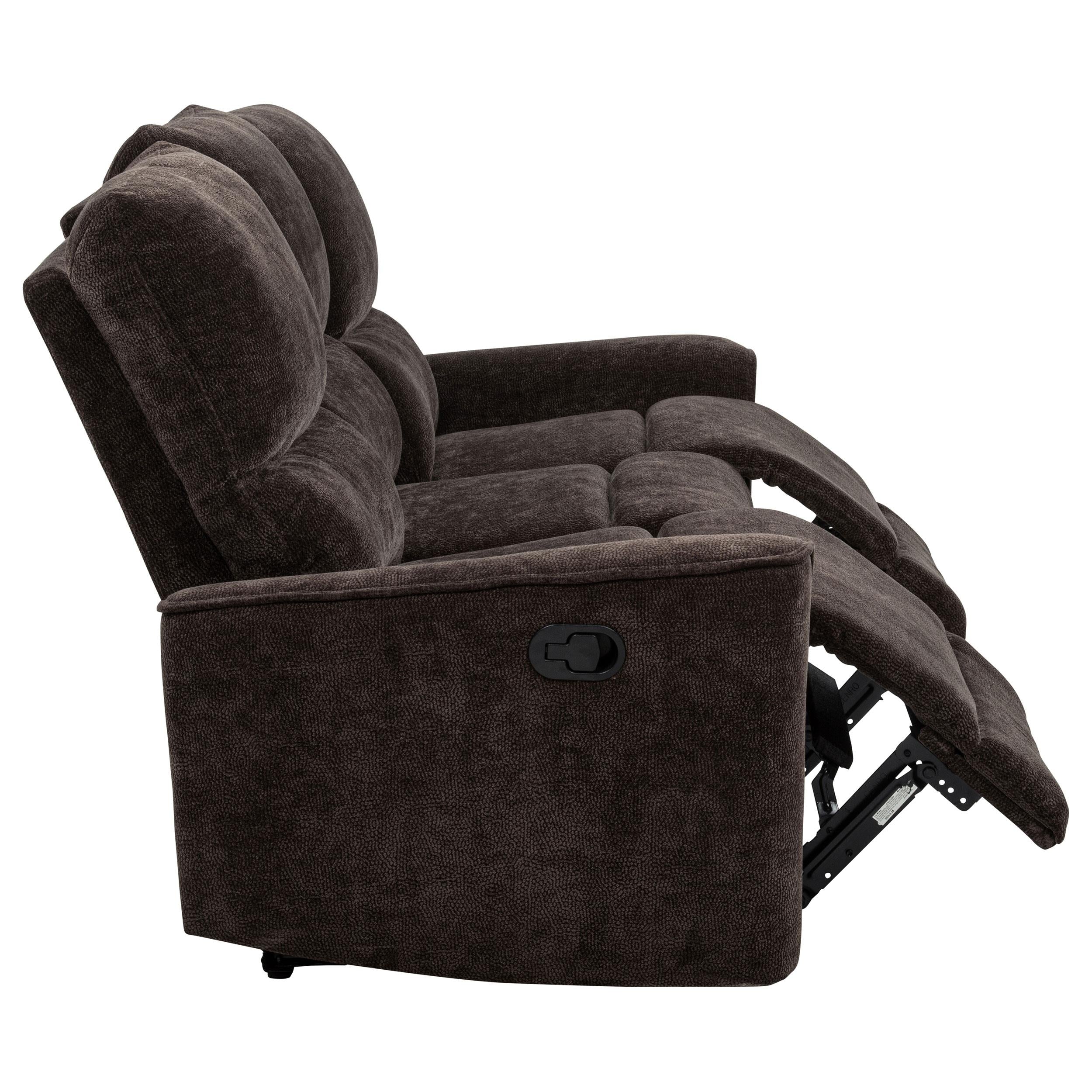 Coaster Navarro Dark Brown Chenille Upholstered Reclining Sofa
