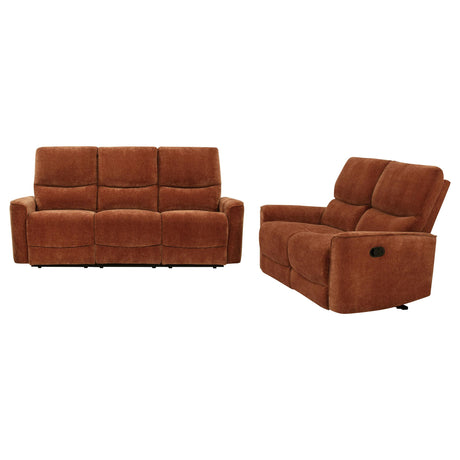 Navarro Orange 2-Piece Upholstered Reclining Living Room Set from Coaster - Luna Furniture