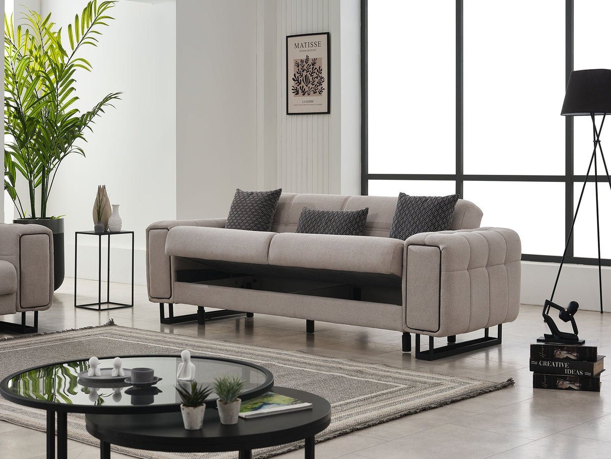 Nero Convertible Sofa in Light Grey from Furnia - Luna Furniture