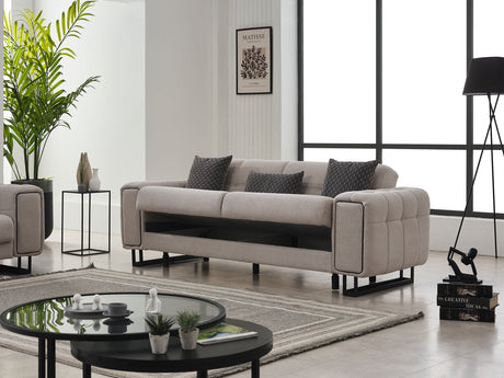 Nero Convertible Sofa in Light Grey from Furnia - Luna Furniture