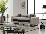 Nero 3-pieces (Sofa & Loveseat & Chair) Livingroom Set in Light Grey from Furnia - Luna Furniture