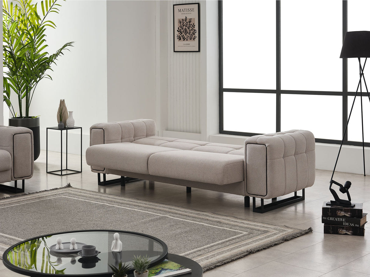 Nero Convertible Sofa in Light Grey from Furnia - Luna Furniture