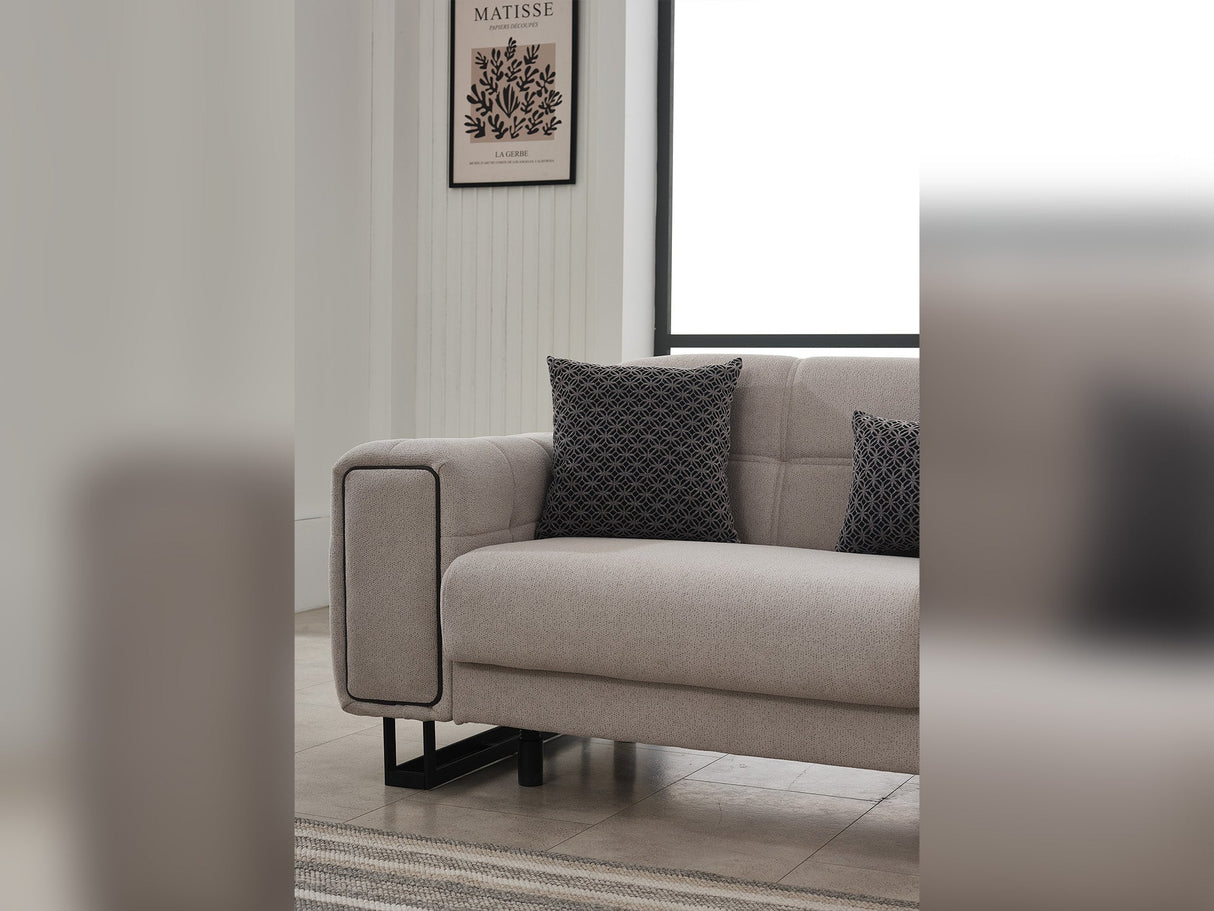 Nero Convertible Sofa in Light Grey from Furnia - Luna Furniture