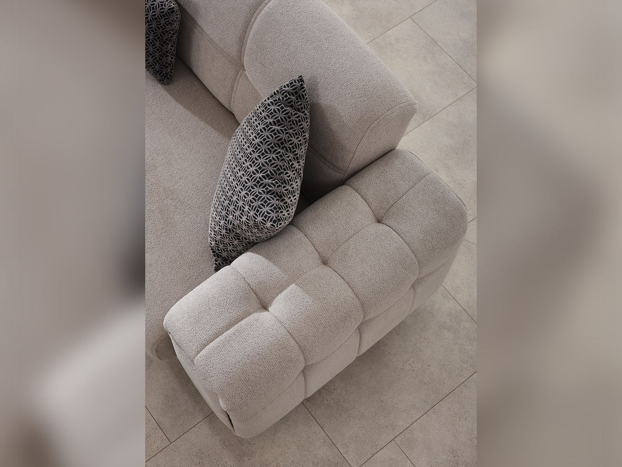 Nero 3-pieces (Sofa & Loveseat & Chair) Livingroom Set in Light Grey from Furnia - Luna Furniture