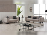 Nero 3-pieces (Sofa & Loveseat & Chair) Livingroom Set in Light Grey from Furnia - Luna Furniture