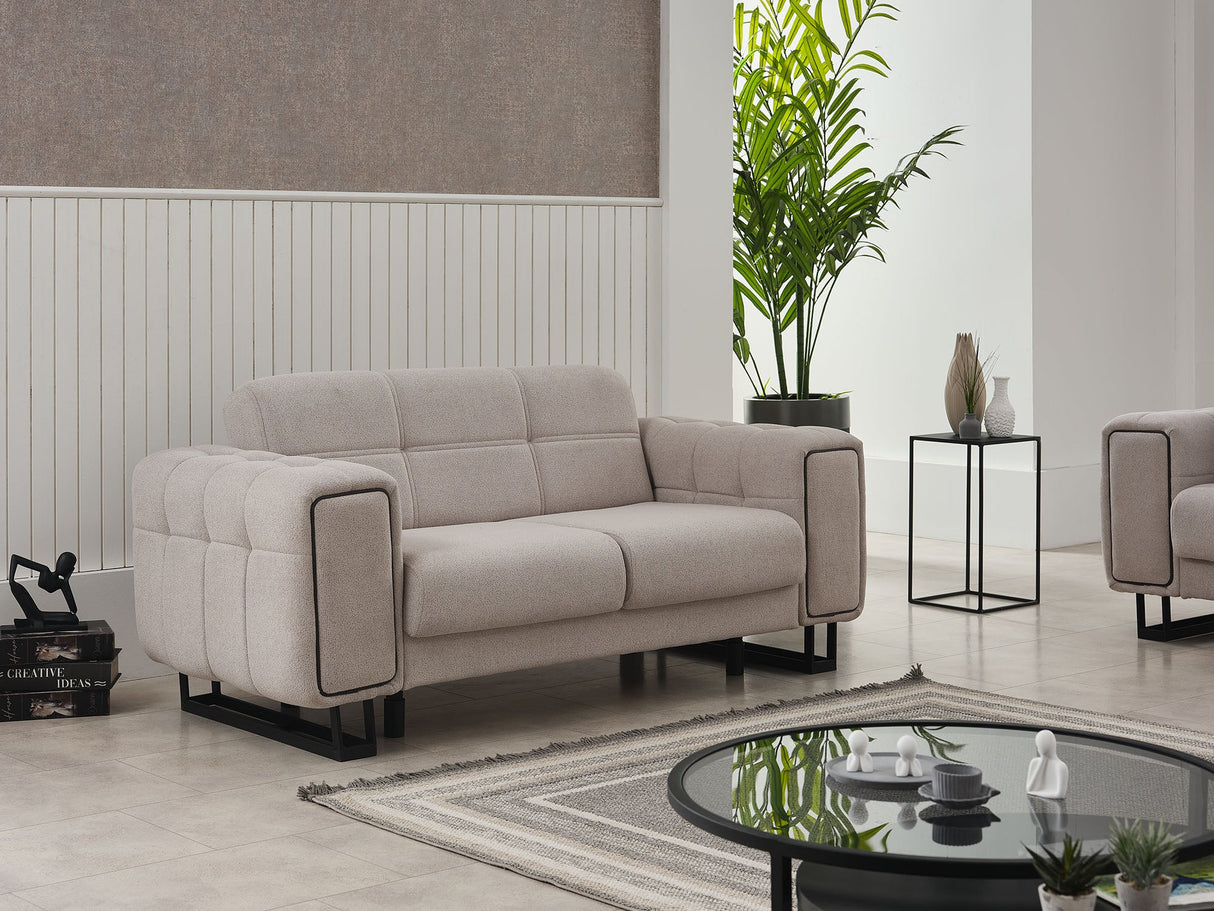 Nero 3-pieces (Sofa & Loveseat & Chair) Livingroom Set in Light Grey from Furnia - Luna Furniture