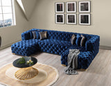 Neva Blue Velvet Double Chaise Sectional from Nova Furniture - Luna Furniture