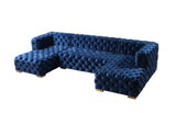 Neva Blue Velvet Double Chaise Sectional from Nova Furniture - Luna Furniture
