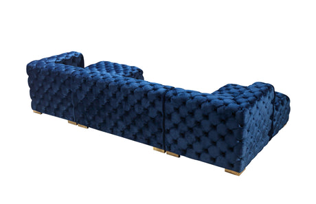 Neva Blue Velvet Double Chaise Sectional from Nova Furniture - Luna Furniture