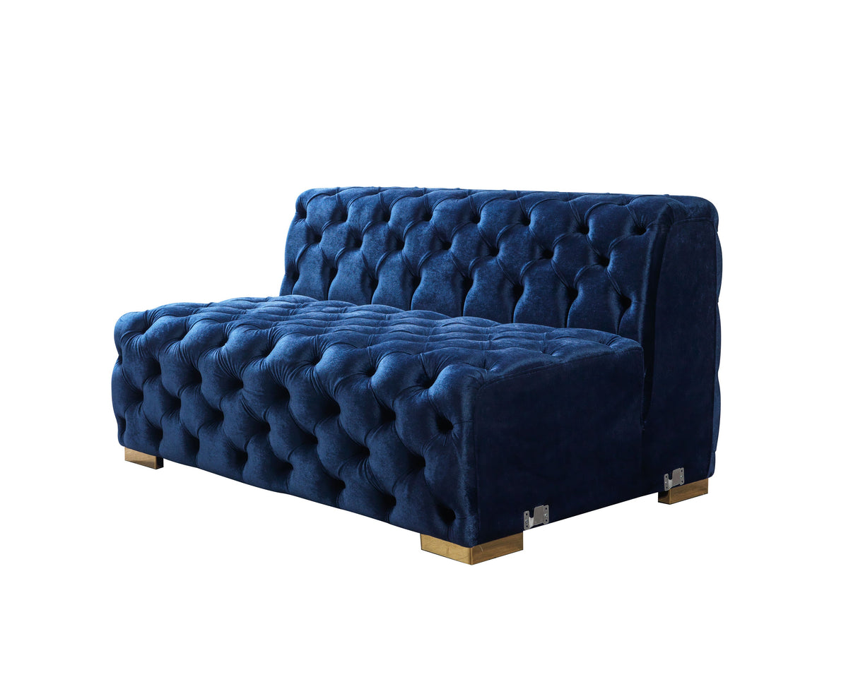Neva Blue Velvet Double Chaise Sectional from Nova Furniture - Luna Furniture