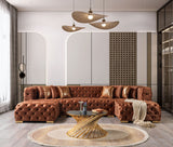 Neva Orange Velvet Double Chaise Sectional from Nova Furniture - Luna Furniture