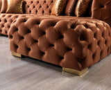 Neva Orange Velvet Double Chaise Sectional from Nova Furniture - Luna Furniture