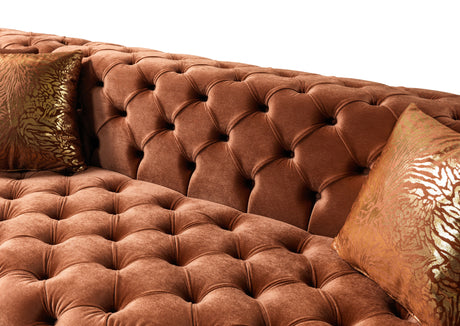 Neva Orange Velvet Double Chaise Sectional from Nova Furniture - Luna Furniture