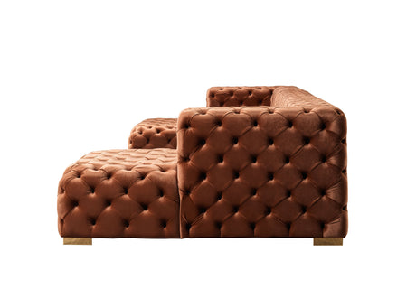 Neva Orange Velvet Double Chaise Sectional from Nova Furniture - Luna Furniture