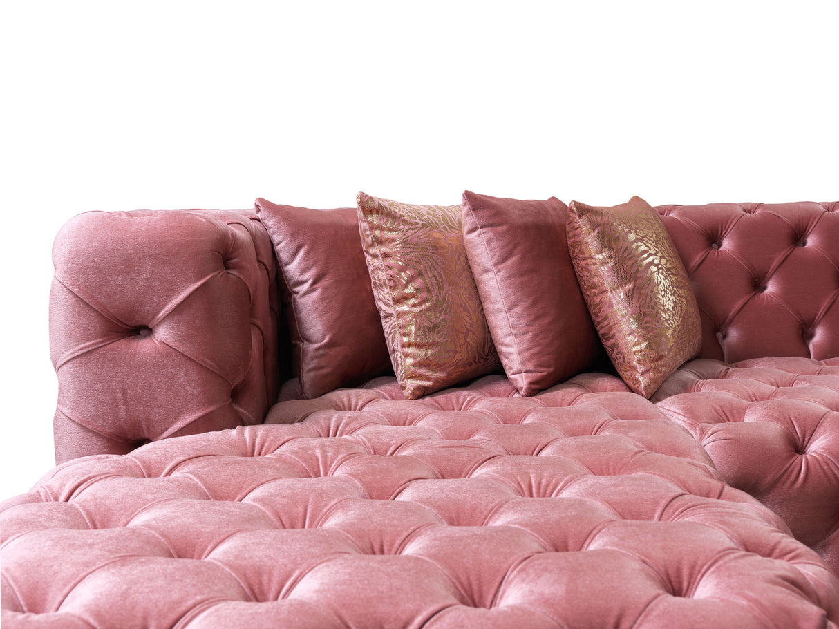 Neva Pink Velvet Double Chaise Sectional from Nova Furniture - Luna Furniture