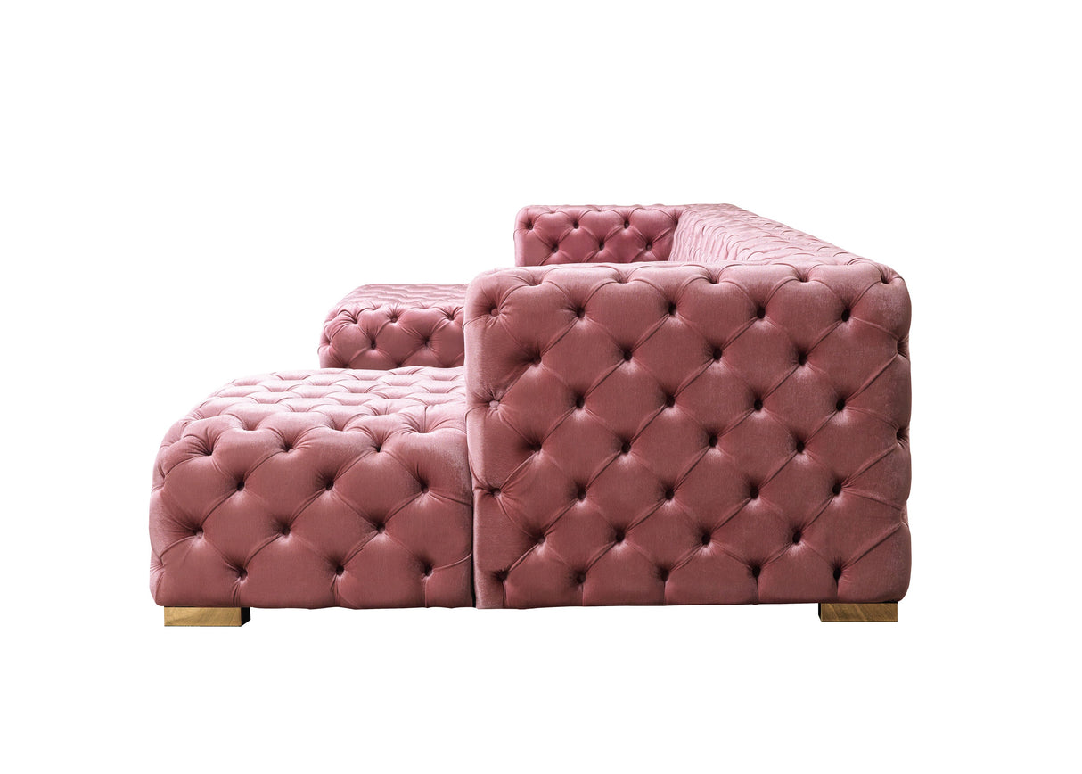 Neva Pink Velvet Double Chaise Sectional from Nova Furniture - Luna Furniture