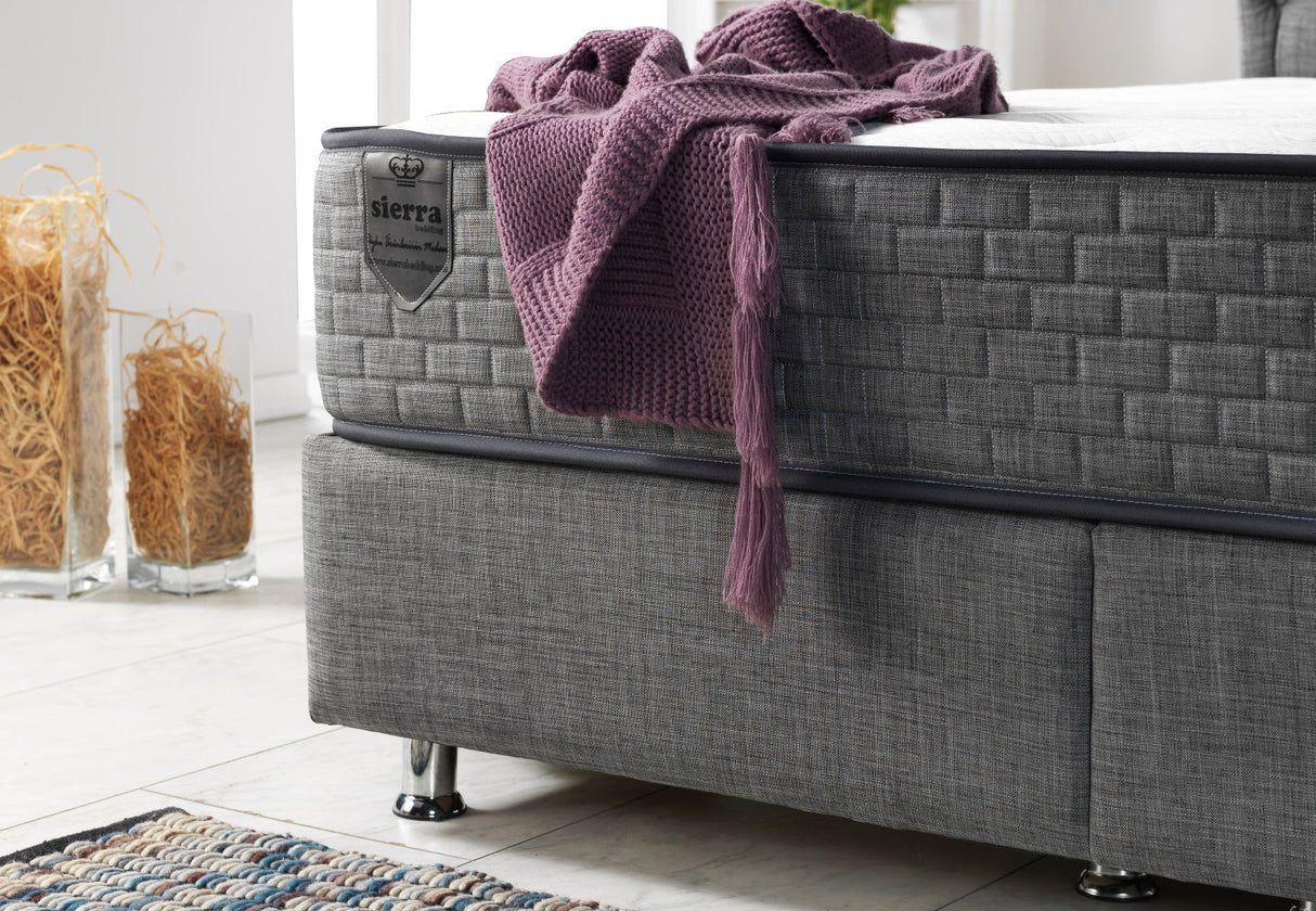 Nevada Twin Storage Bed With Headboard in Grey from Furnia - Luna Furniture