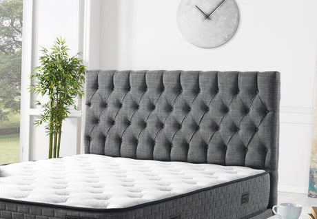 Nevada King Storage Bed With Headboard in Grey from Furnia - Luna Furniture