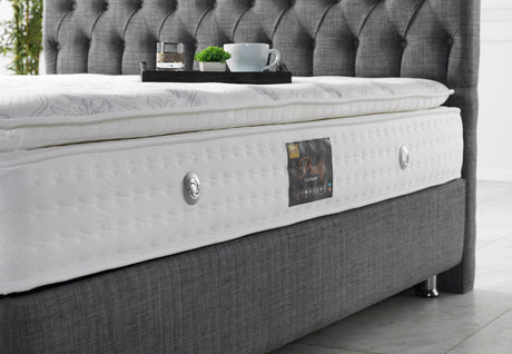 Nevada Queen Storage Bed With Headboard in Grey from Furnia - Luna Furniture