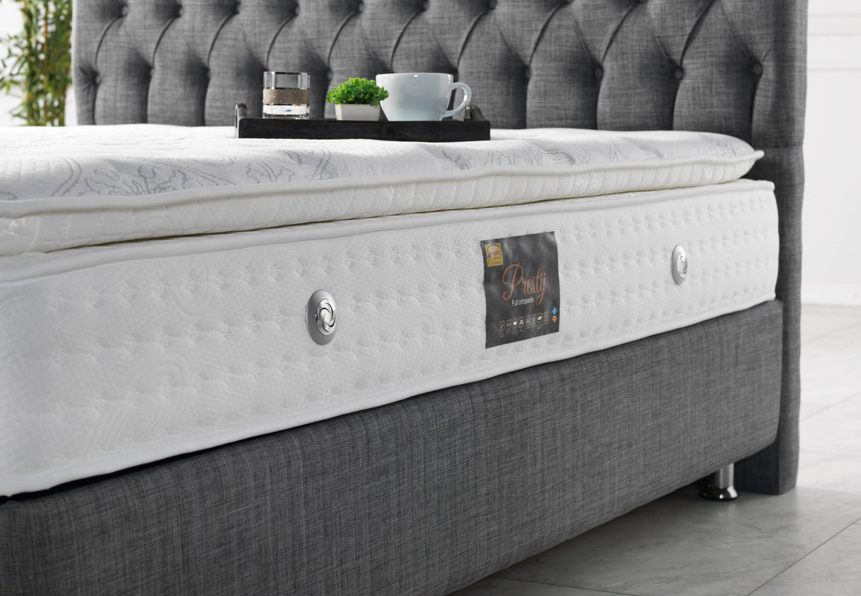 Nevada Twin Storage Bed With Headboard in Grey from Furnia - Luna Furniture