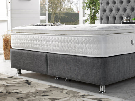 Nevada Twin Storage Bed With Headboard in Grey from Furnia - Luna Furniture