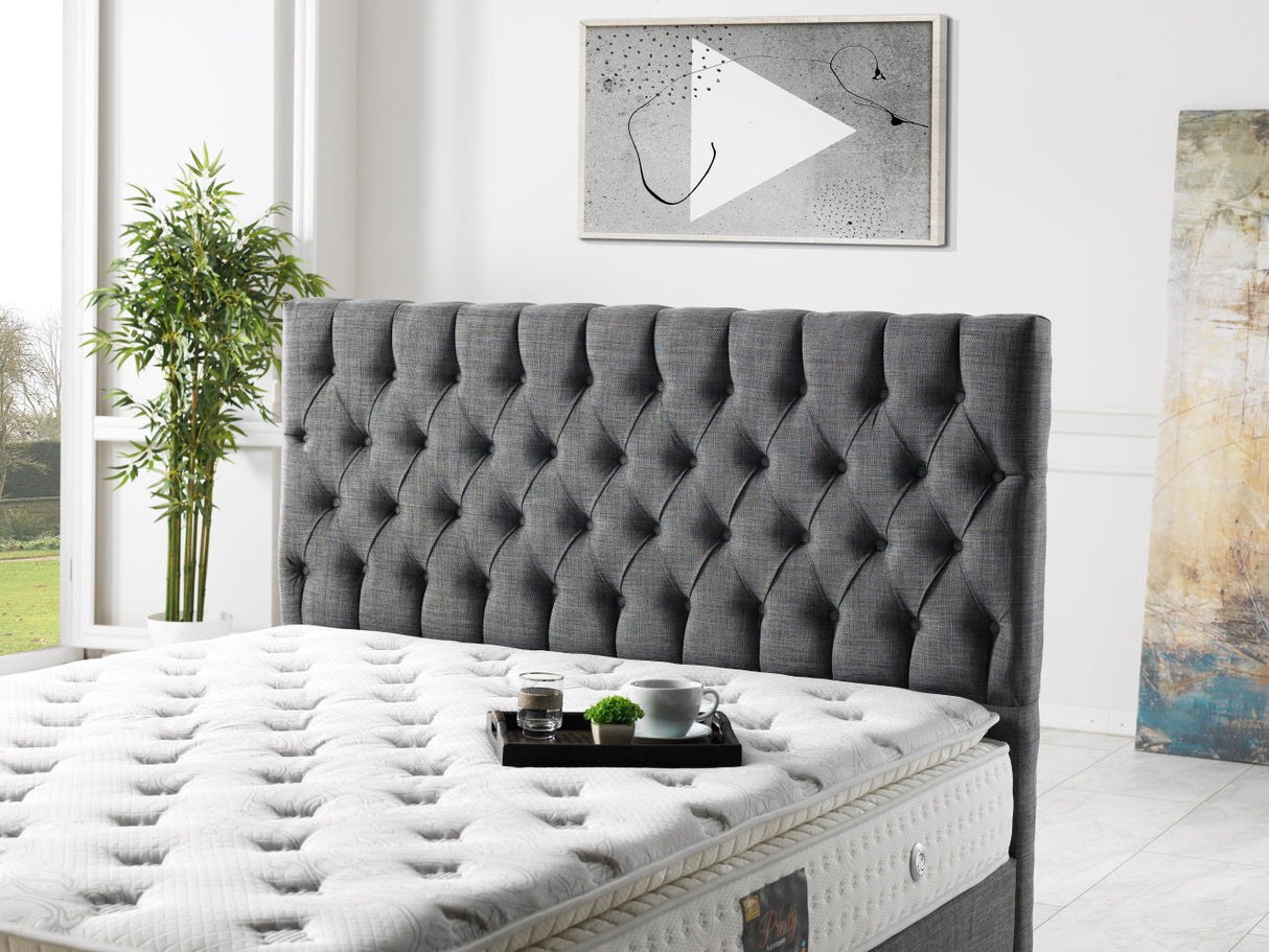 Nevada Full Storage Bed With Headboard in Grey from Furnia - Luna Furniture