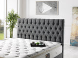 Nevada Full Storage Bed With Headboard in Grey from Furnia - Luna Furniture