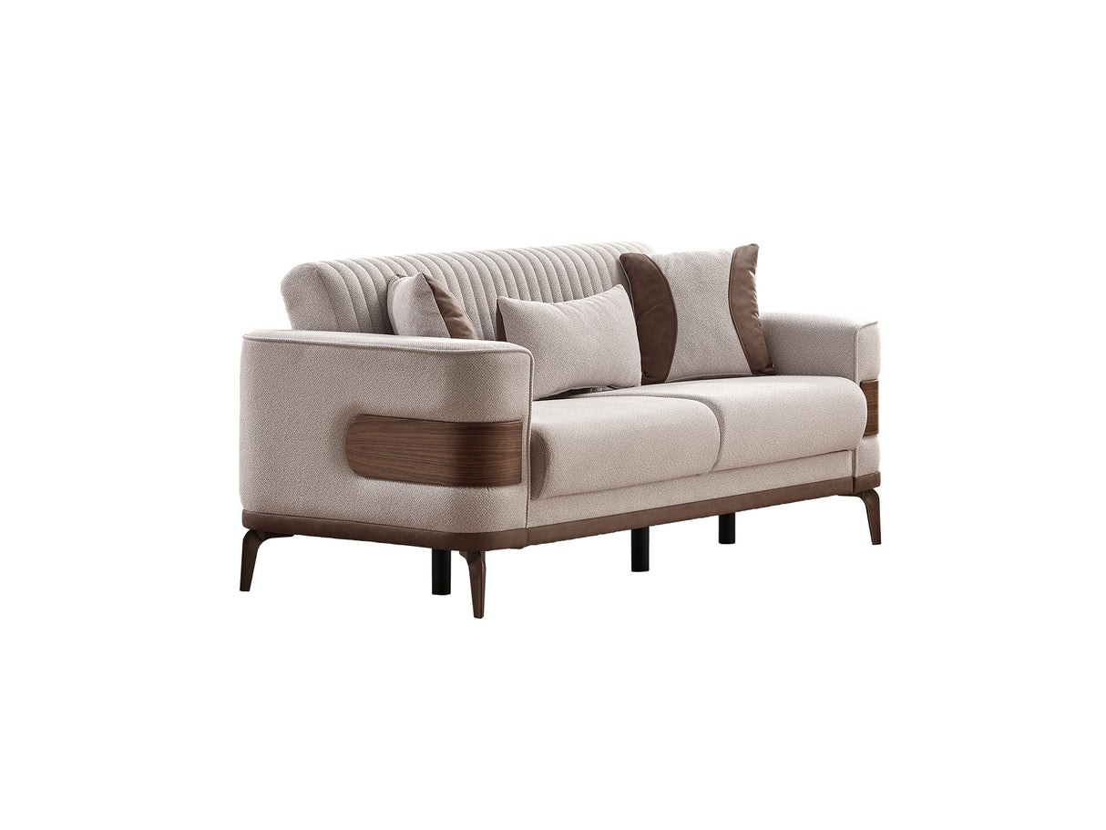 New Mood 3-pieces (Sofa & Loveseat & Chair) Livingroom Set in Cream from Furnia - Luna Furniture