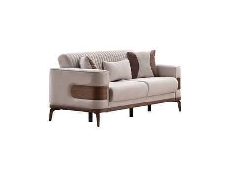 New Mood 3-pieces (Sofa & Loveseat & Chair) Livingroom Set in Cream from Furnia - Luna Furniture