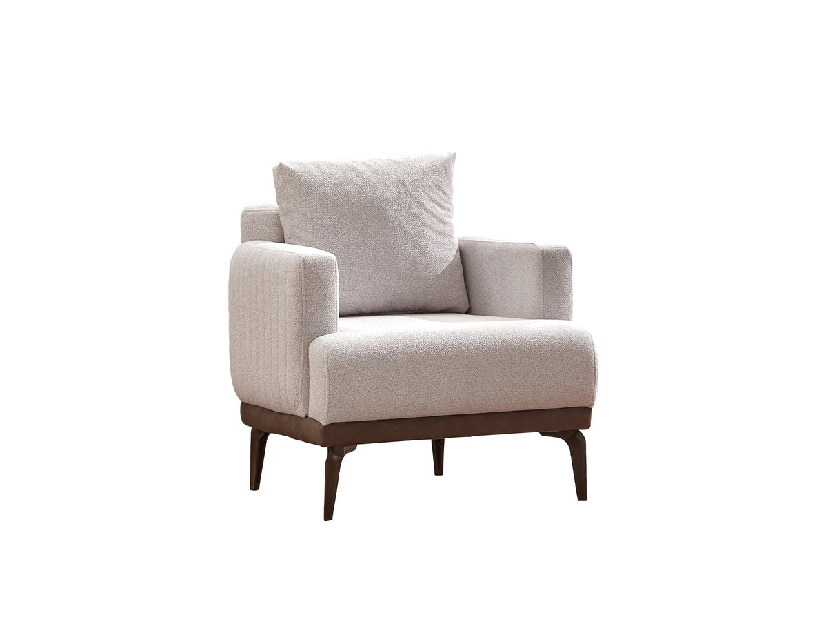 New Mood 3-pieces (Sofa & Loveseat & Chair) Livingroom Set in Cream from Furnia - Luna Furniture